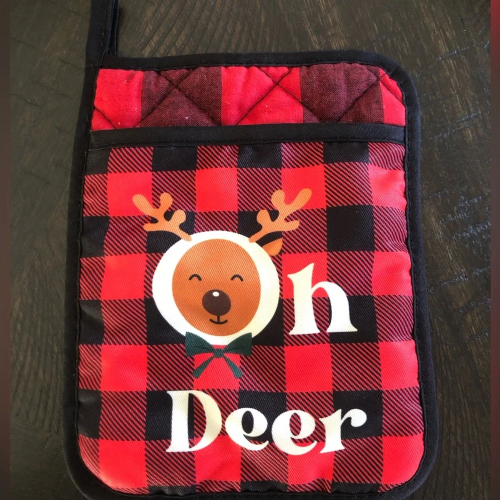 🟡CLEARANCE!!🟡 Assorted Plaid Christmas Pot Holders - Set of 6 - Picture 3 of 7
